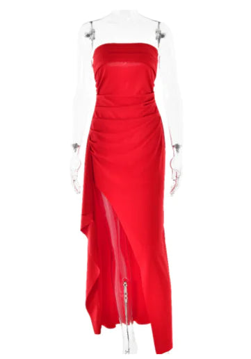 Black Elegant Asymmetrical Maxi Gown