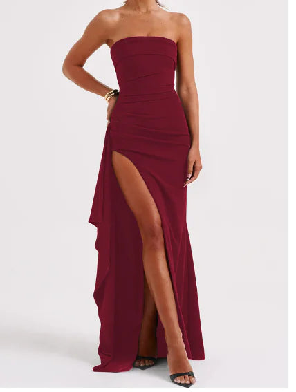 Black Elegant Asymmetrical Maxi Gown