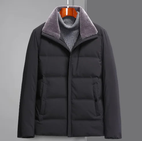 Men's Luxe Fur-Collared Winter Jacket
