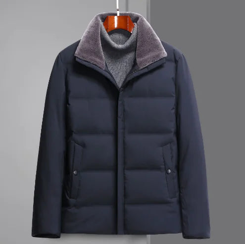 Men's Luxe Fur-Collared Winter Jacket