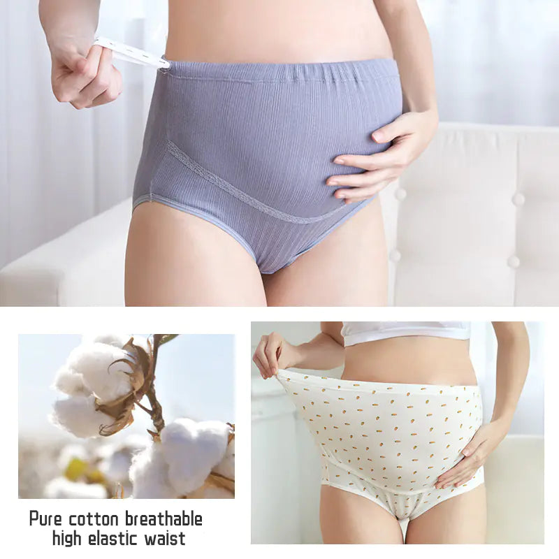 Lace Trimmed Cotton Maternity Panties
